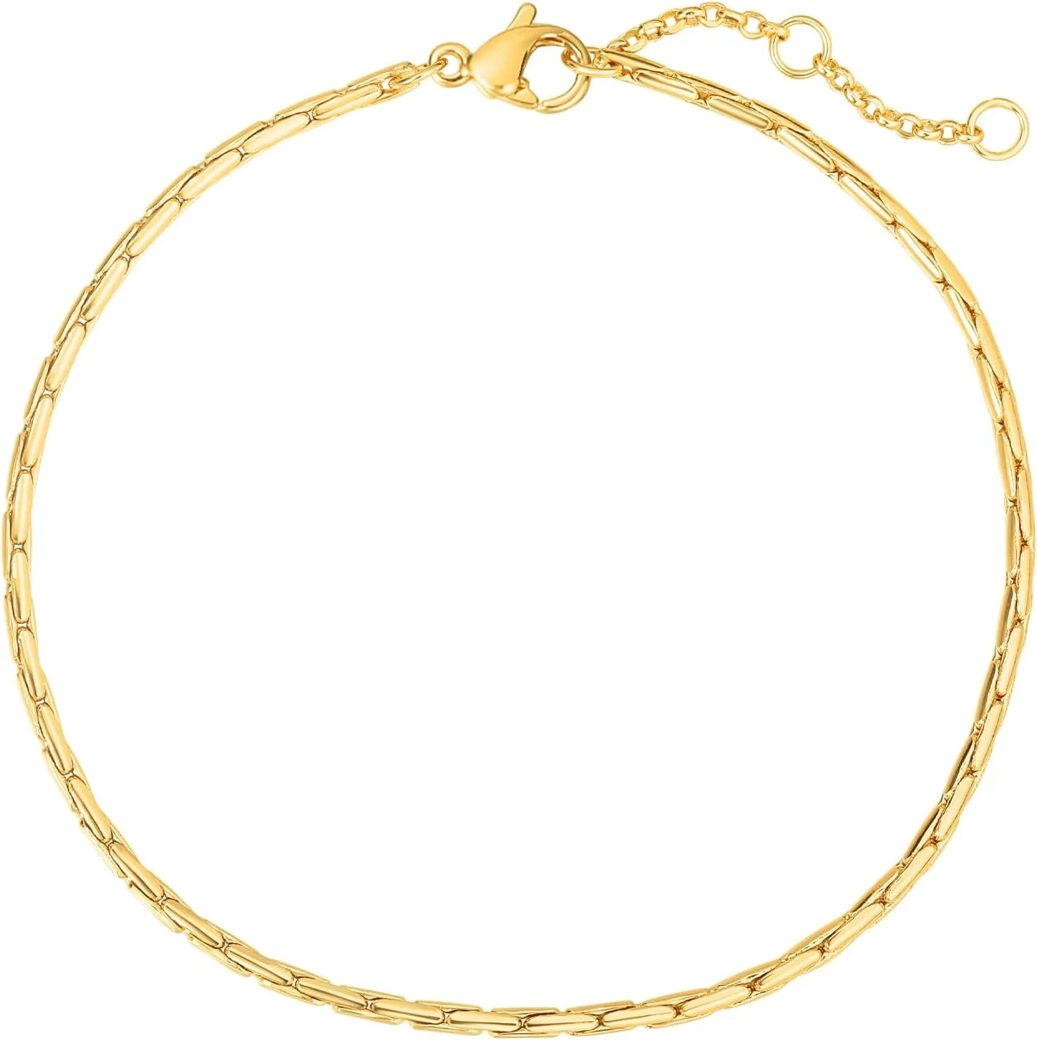 WEARON Gold Bracelet for Women 14K Gold Plated Snake Herringbone Figaro Cuban Bead Paperclip Cable Box Chain Simple Jewelry