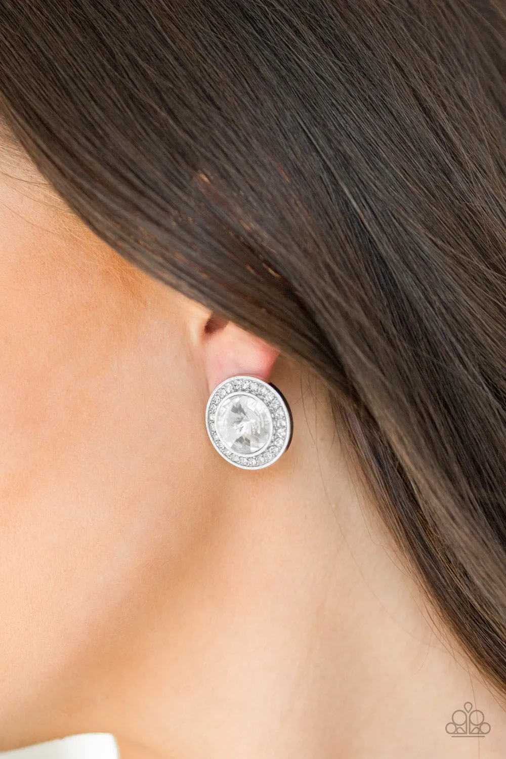 What Should I BLING? - White Paparazzi Earring