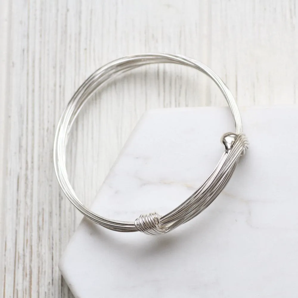 Wide Elephant Hair Inspired Bangle