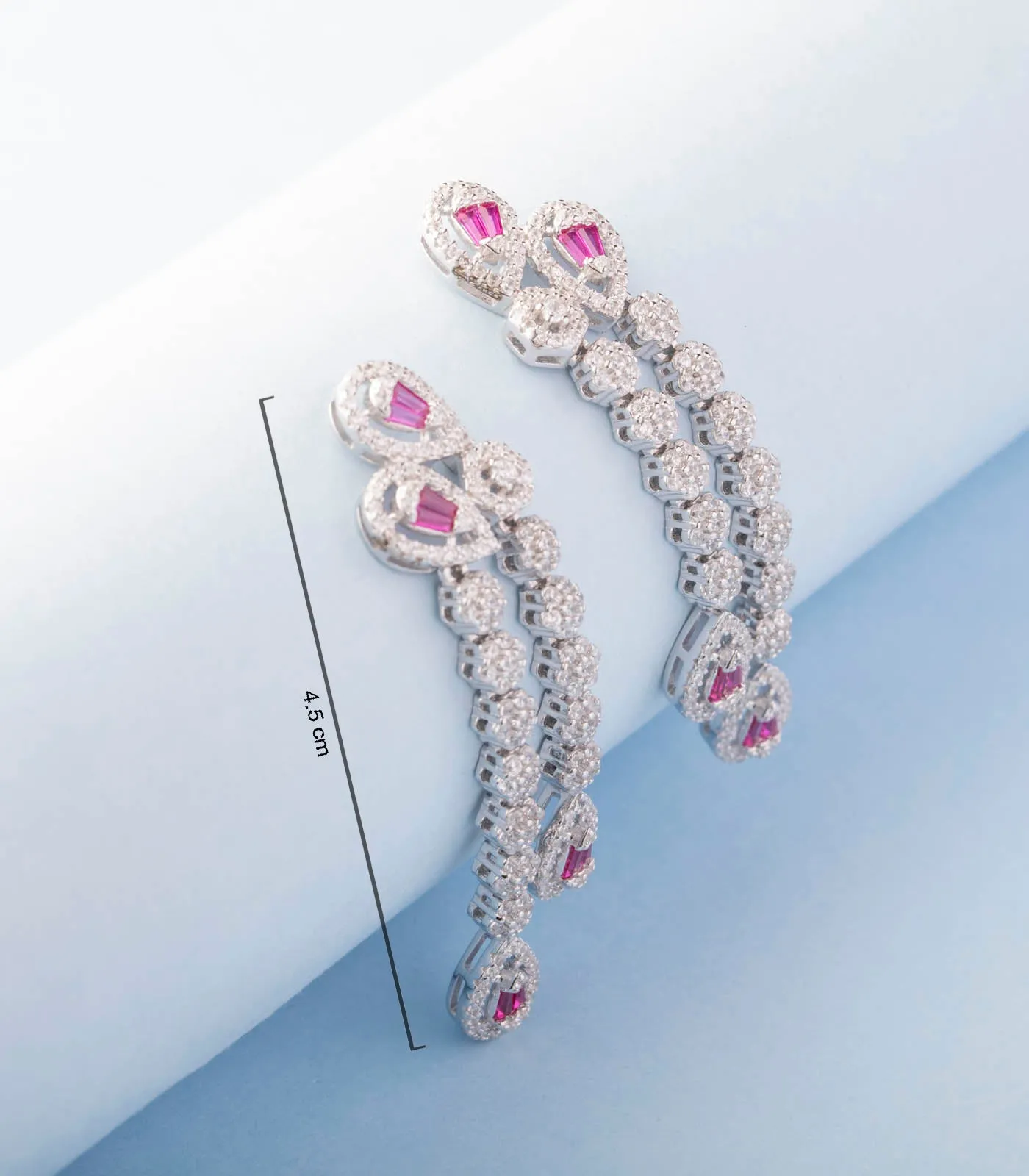 Winter Bloom Earrings-Red (Silver)