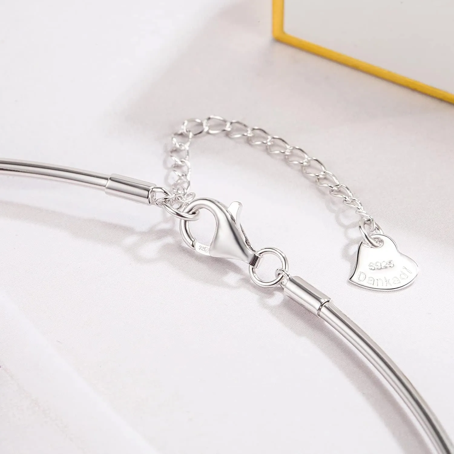 Women 925 Sterling Silver 2MM Solid Dome Collar Necklace Simple Fashion Golden 16 "18" 20 " 1.9 "Adjustable Length Choker Fine Jewelry Gifts