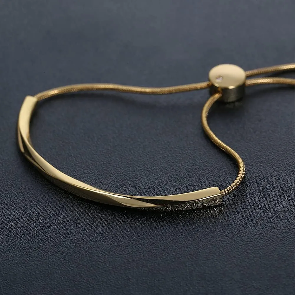 WOWORAMA Adjustable Slider Bracelets for Women Bar Friendship Bangle Bracelet for Women Gold/White Gold/Rose Gold Bolo Bracelet