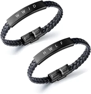 WWJD HWLF Bracelets for Men Women Dainty Braided Leather What Would Jesus Do He Would Love First Bracelet Inspirational Religious Reminder Jewelry Gifts for Him Her,Adjustable