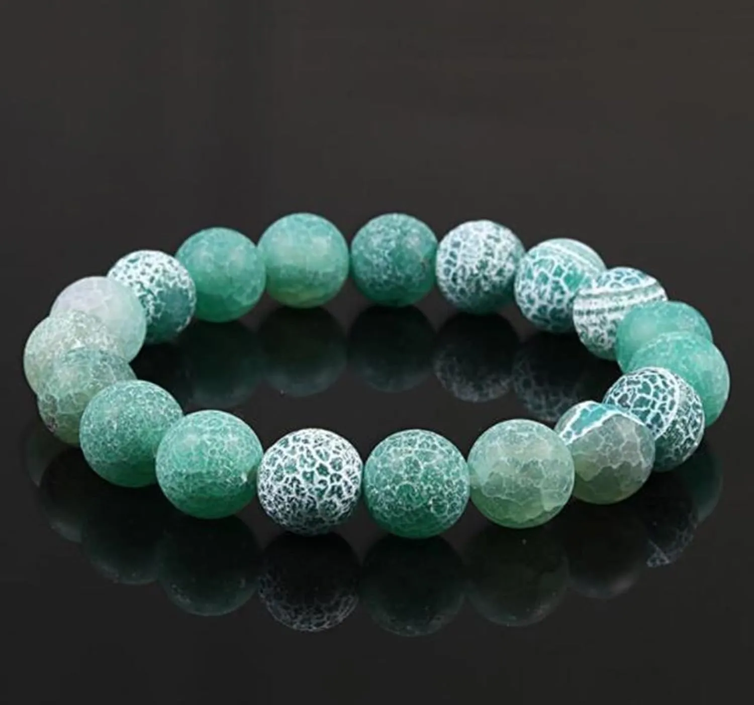 Wycian Bracelet Beads White Amethyst Bracelet Uncut Round Stone Stretchy 19cm x 10mm for Engagement 1Pcs