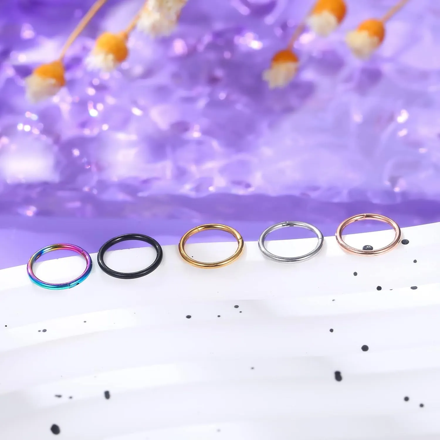 Xpircn Nose Rings 20G 18G 16G 14G Lip Septum Rings 316L Surgical Steel Tragus Daith Cartilage Earrings for Women Nose Ring Hoop Hinged Segment Ring Nose Piercing Jewelry