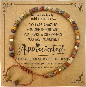 yupoxiu Inspirational Gifts Healing Natural Stone Bracelets - Thinking of You, Get Well Soon Encouragement Gifts (Appreciated)