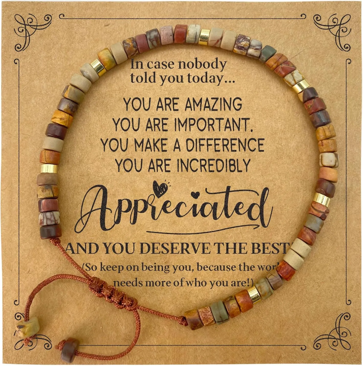 yupoxiu Inspirational Gifts Healing Natural Stone Bracelets - Thinking of You, Get Well Soon Encouragement Gifts (Appreciated)