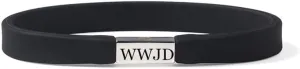 ZKXXJ WWJD HWLF Bracelets for Lover,Handmade Silicone Bracelet What Would Jesus Do He Would Love First Wristband Stainless Steel Inspirational Religious Reminder Jewelry Gift for Him Her